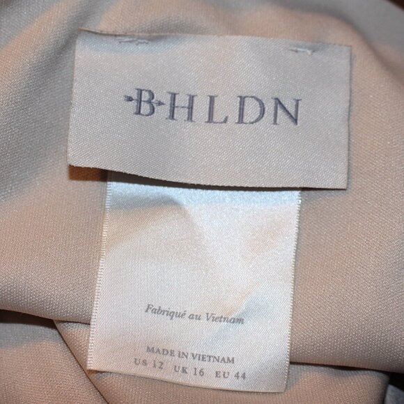 BHLDN (Anthropologie) "Dylan" One Shoulder Maxi Gown in Champagne Satin, size 12 - Picture 3 of 10